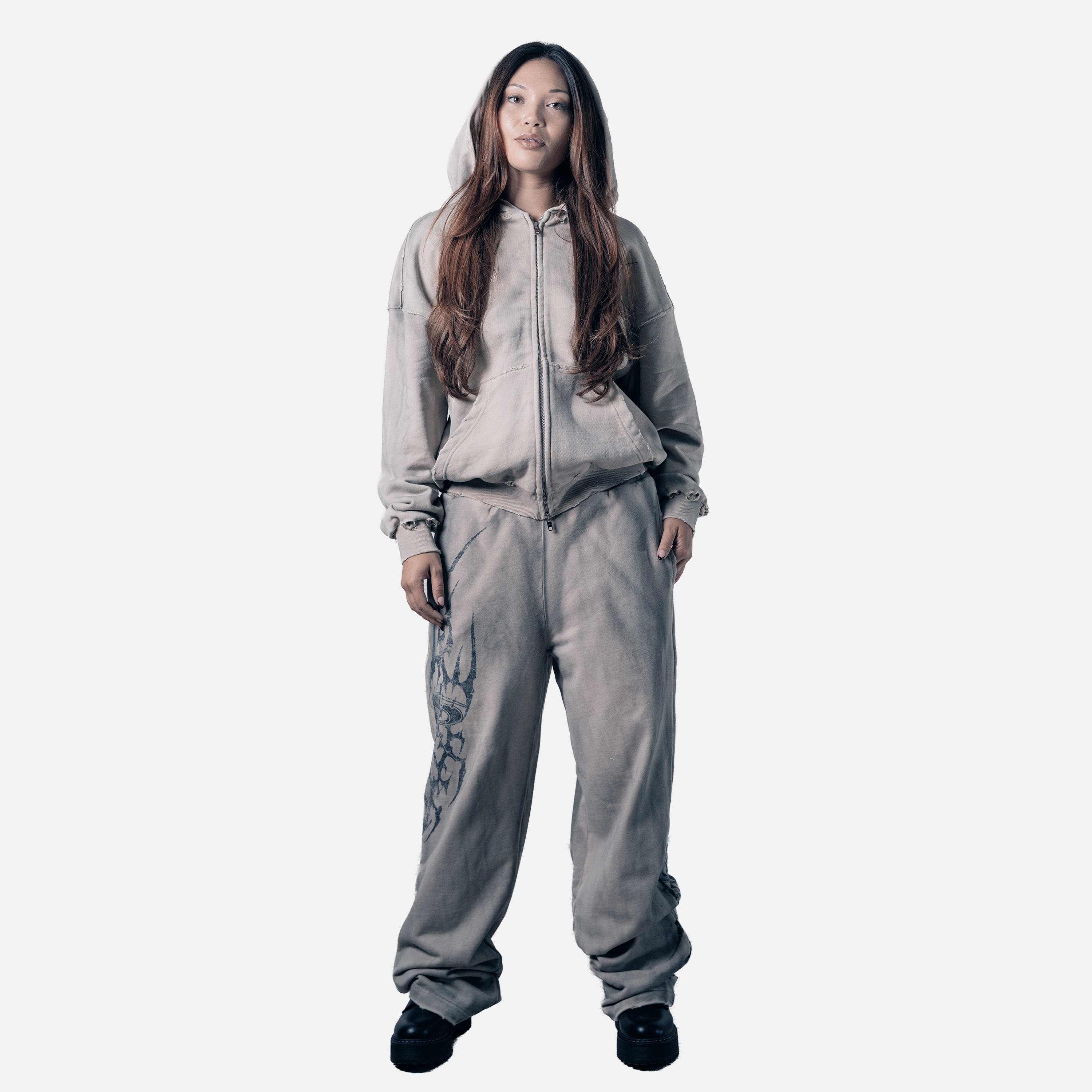 Tatted Sweatsuit Set (Bone)