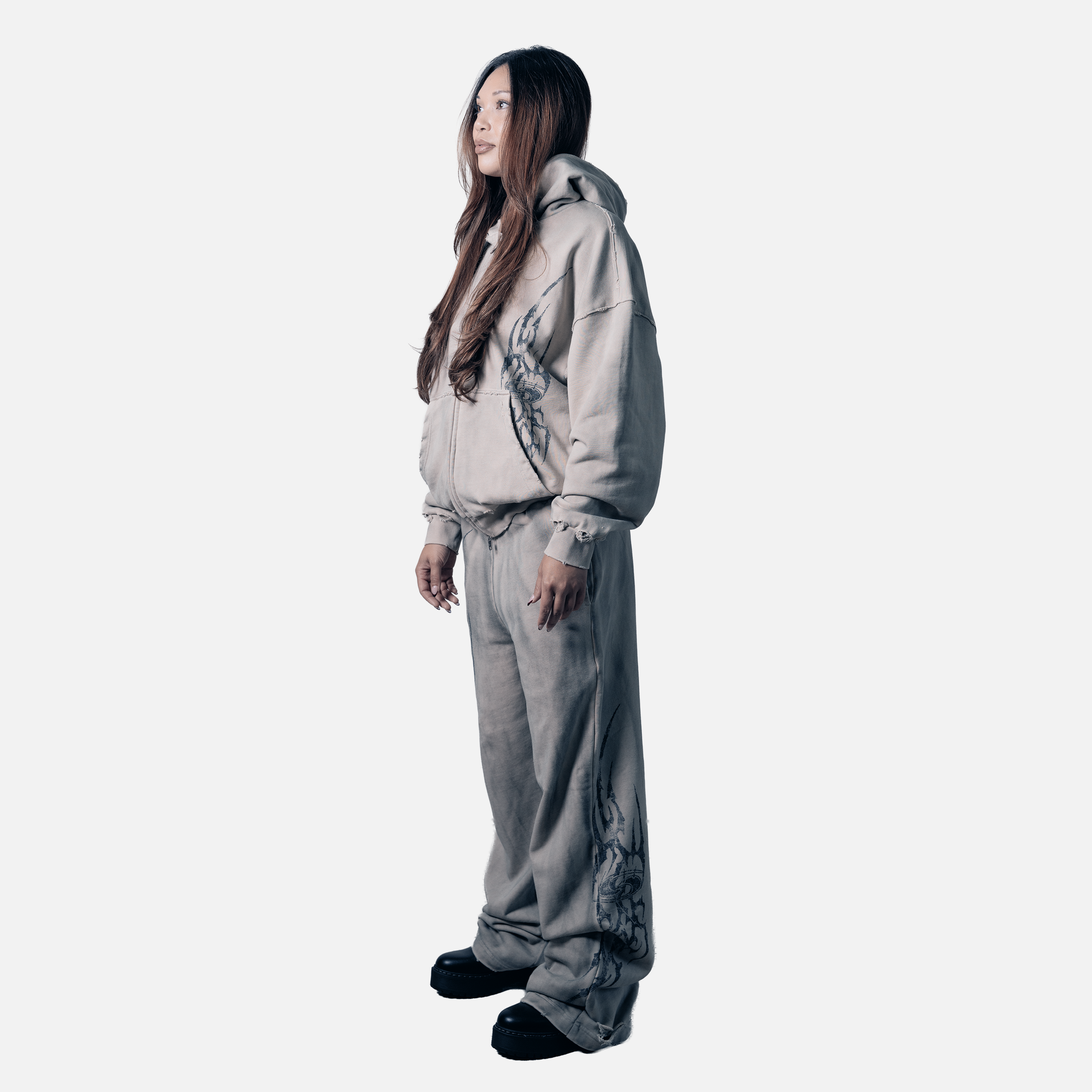 Tatted Sweatsuit Set (Bone)