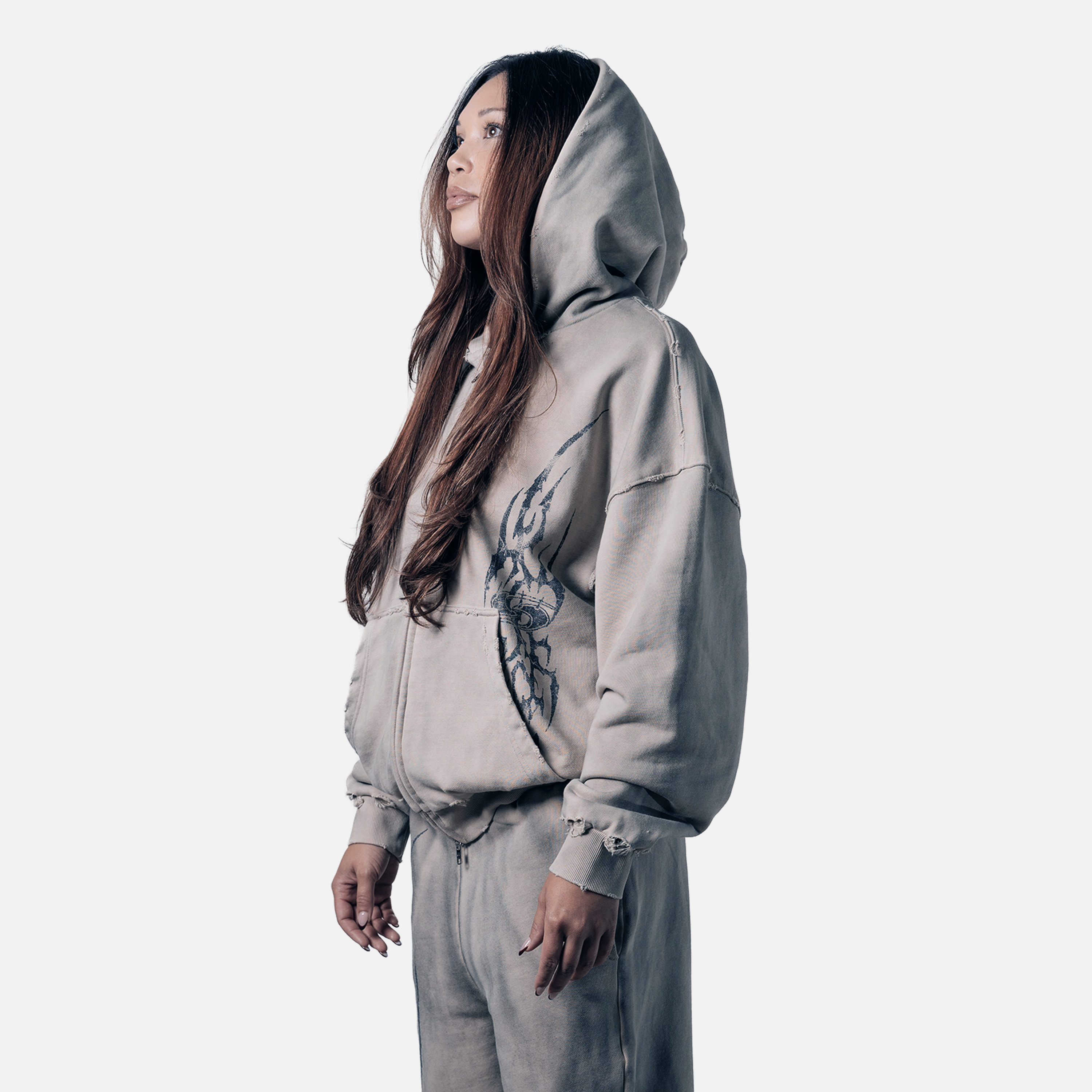 Tatted Sweatsuit Set (Bone)