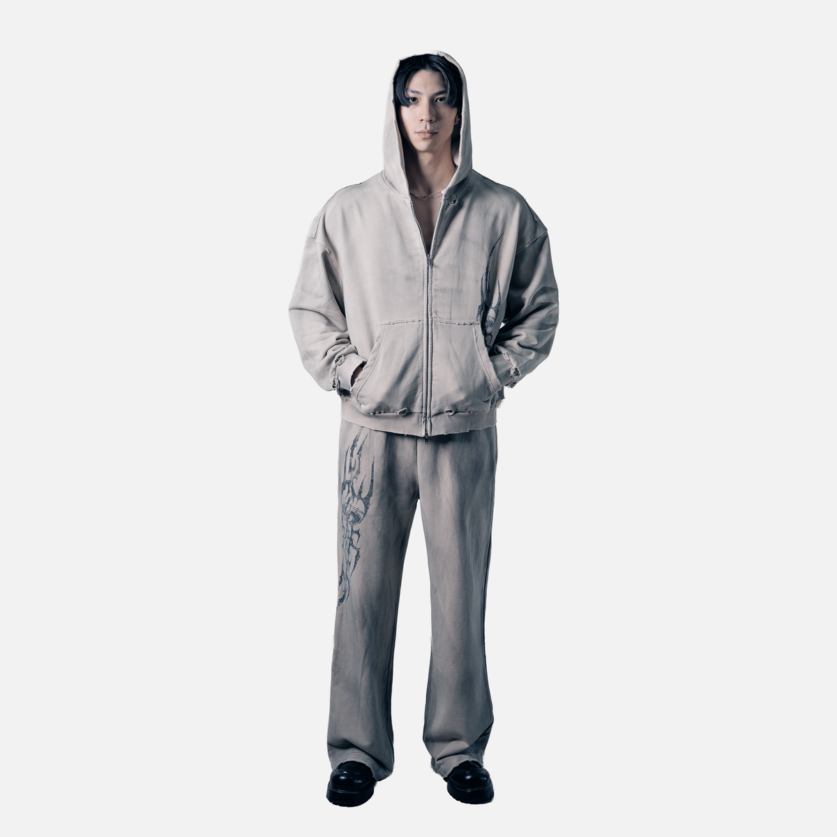 Tatted Sweatsuit Set (Bone)