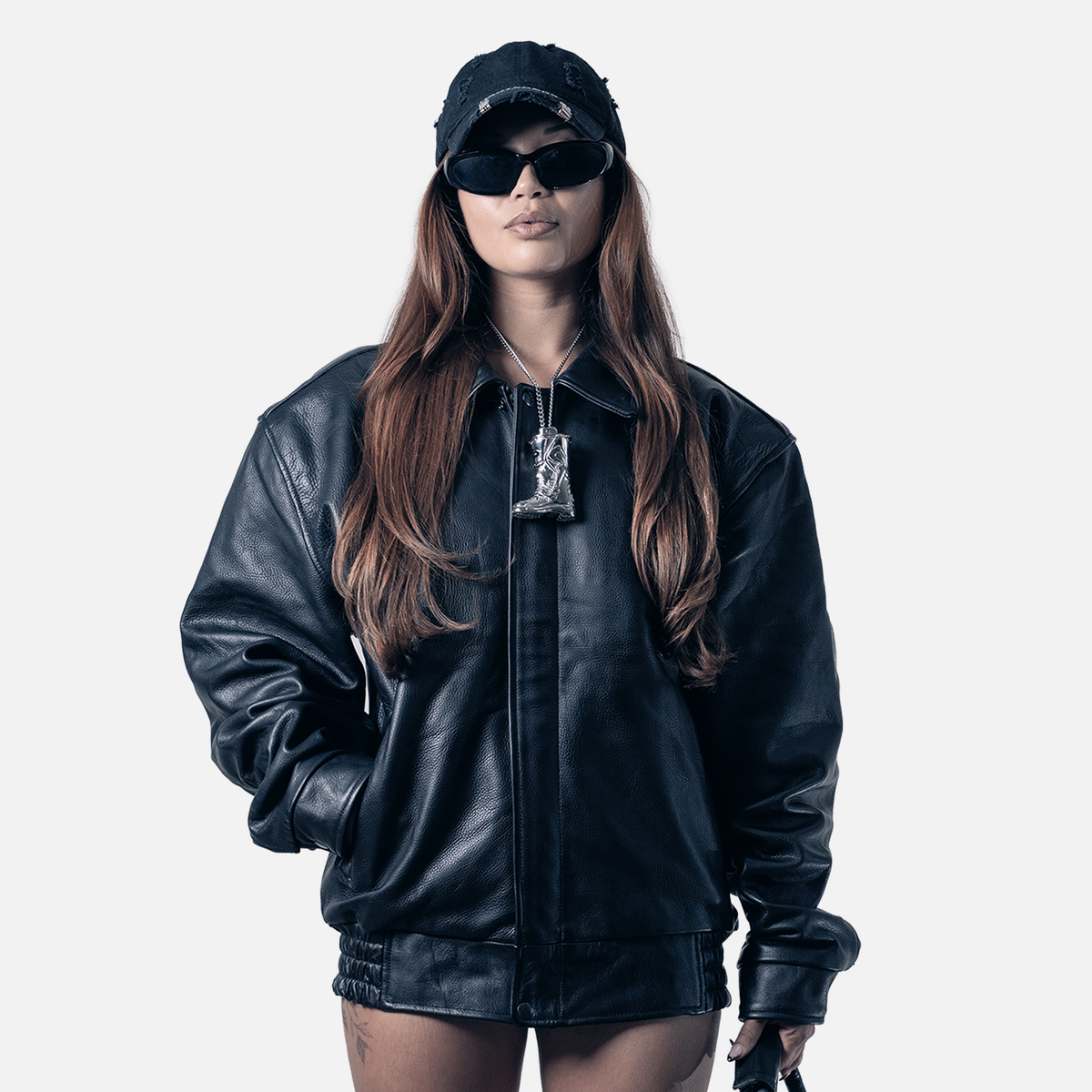 Basic Oversized Leather Bomber