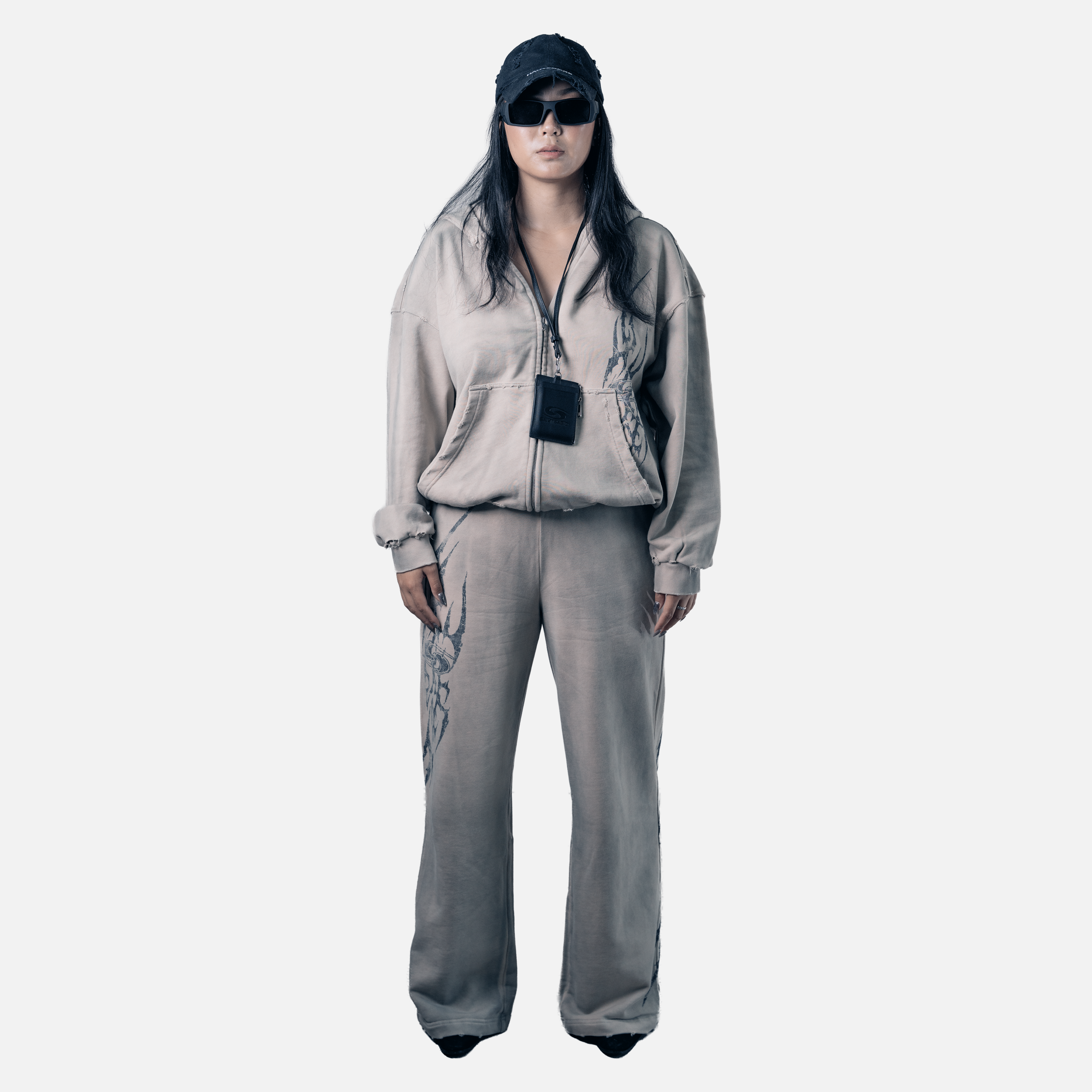 Tatted Sweatsuit Set (Bone)