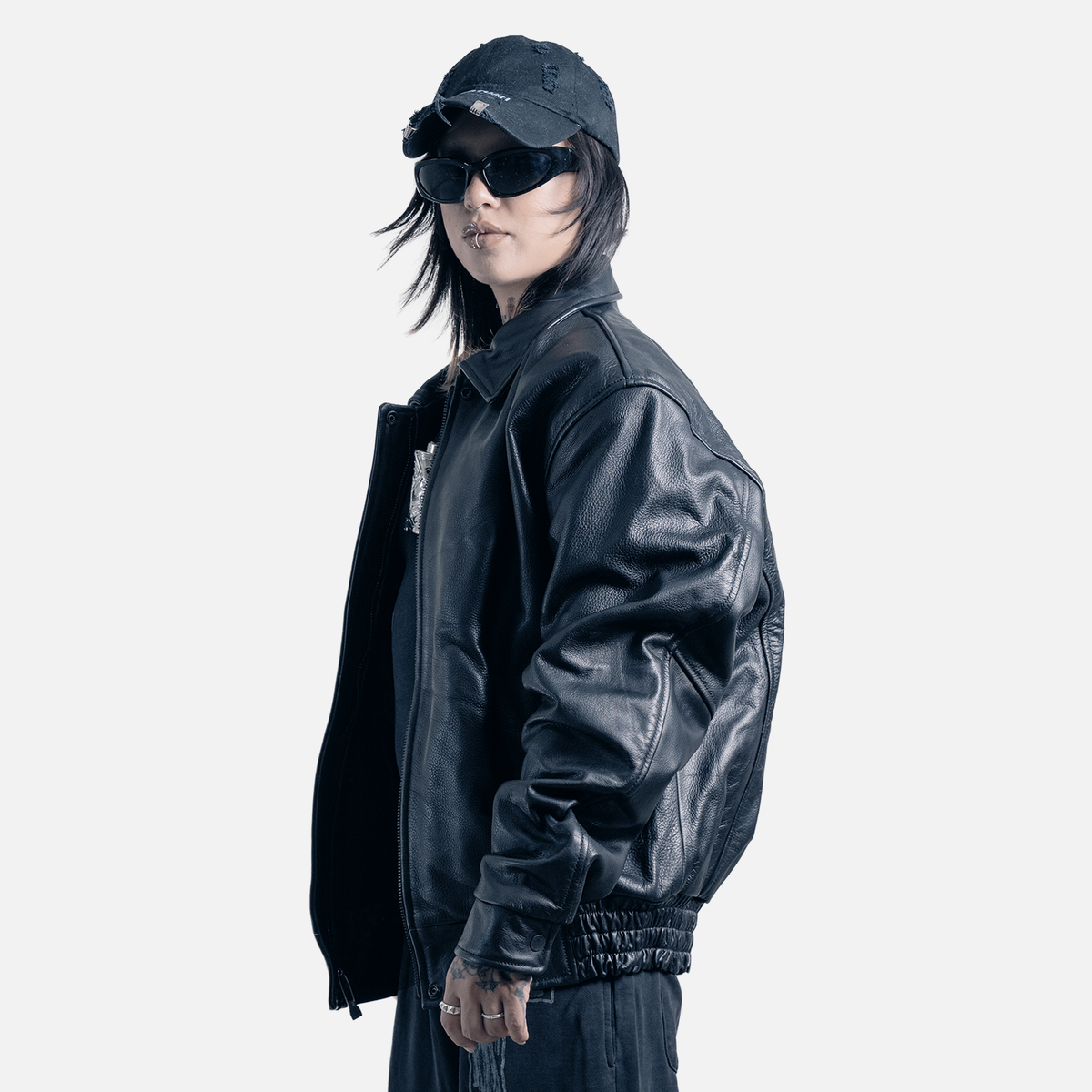 Basic Oversized Leather Bomber